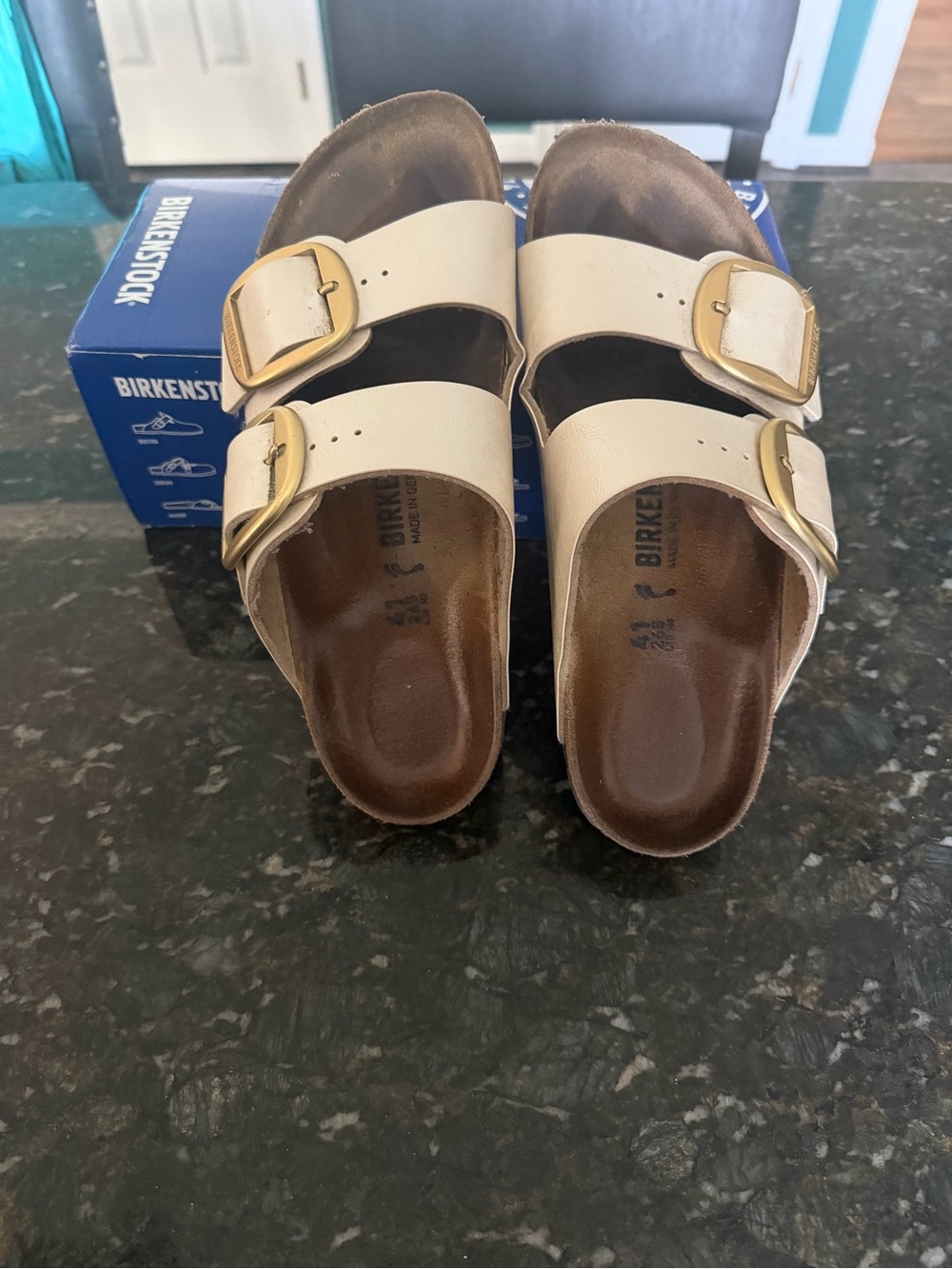 BirkenstockCream Double-Buckle Sandals